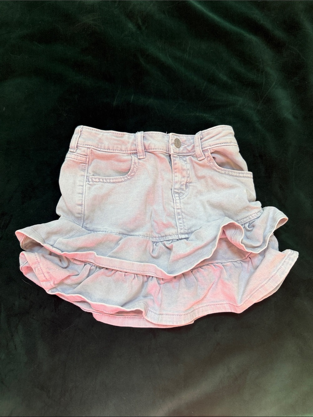 Girls Ruffle Denim Skirt